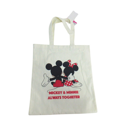 Bolsa shopping tela Mickey & Minnie Disney 44cm