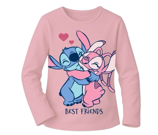 Camiseta Stitch Rosa Manga larga