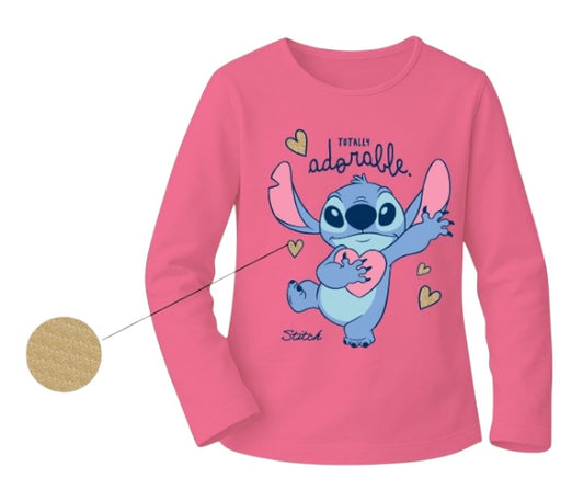 Camiseta Stitch Fuscia Manga larga