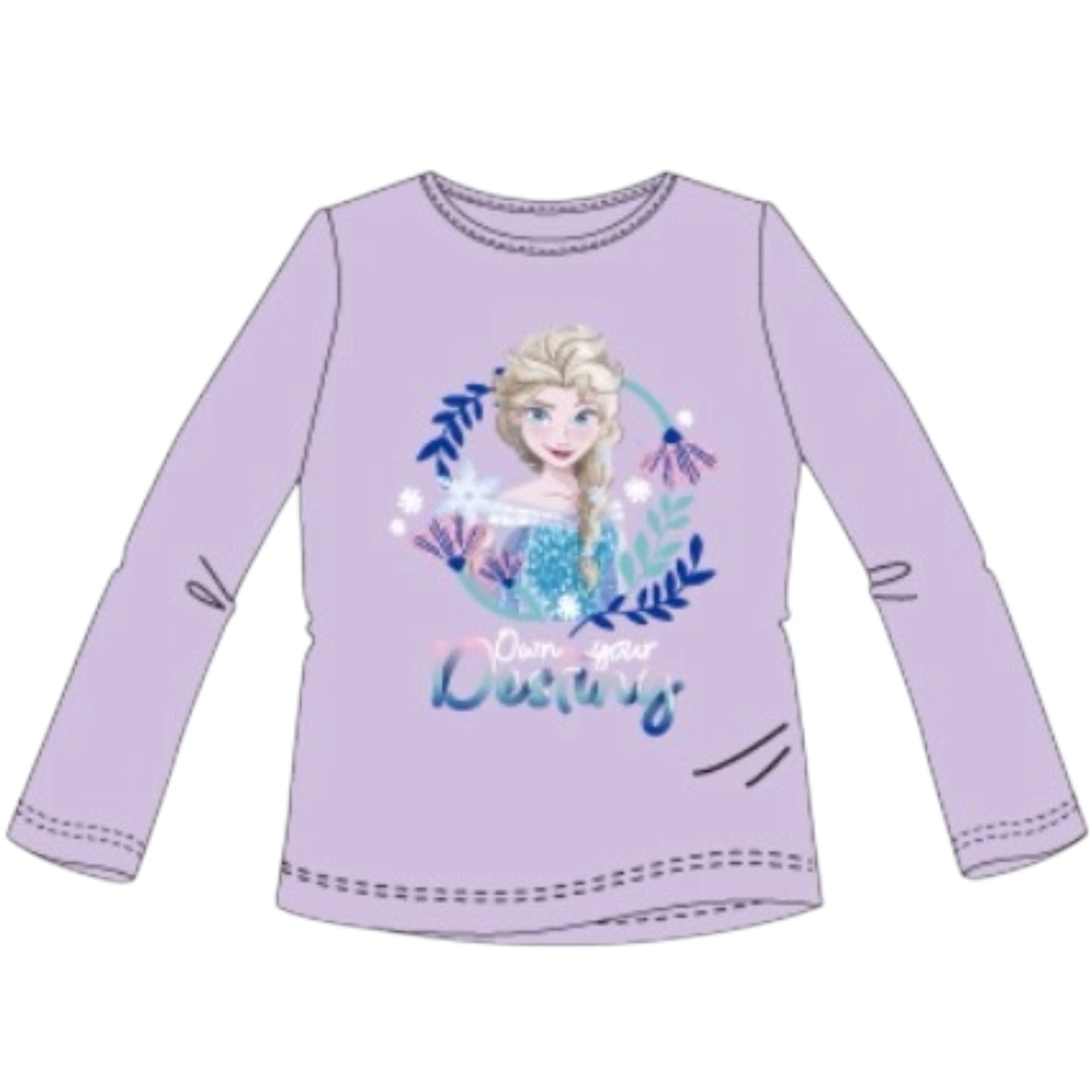 Camiseta Frozen Elsa Manga larga Lila