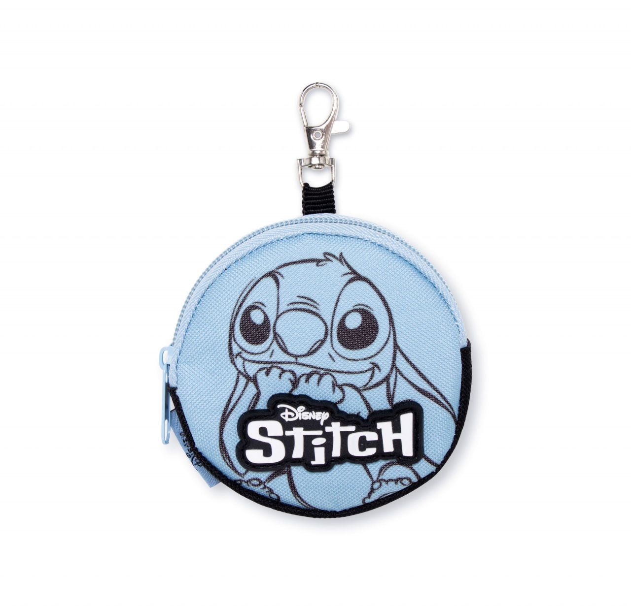 Monedero redondo con cremallera y mosquetón Stitch Disney