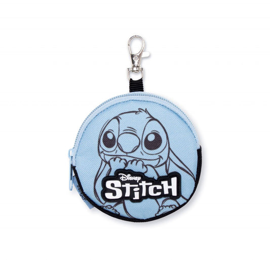 Monedero redondo con cremallera y mosquetón Stitch Disney