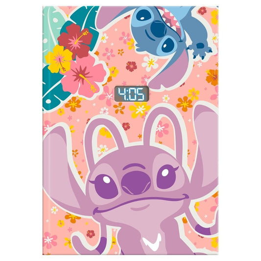 Cuaderno con reloj led Stitch Disney