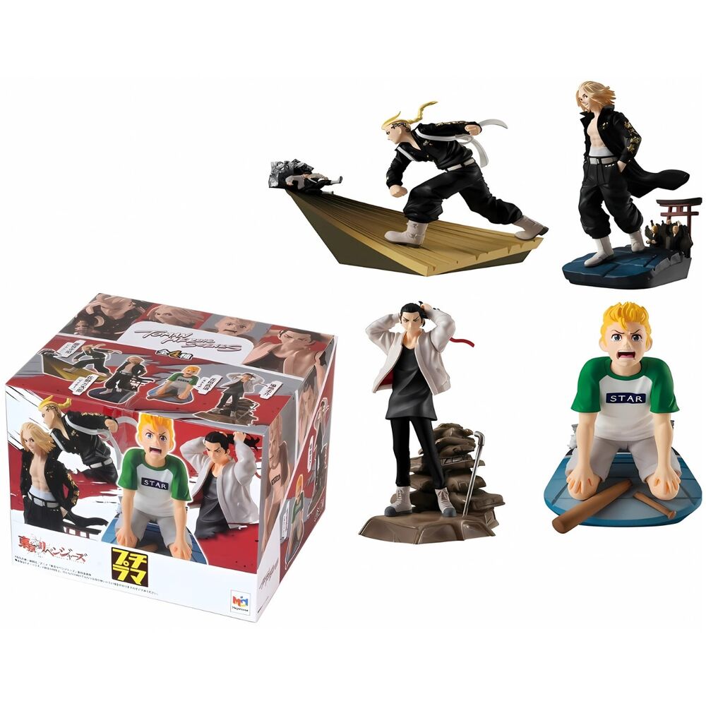 Expositor 4 figuras Petitrama Tokyo Revengers Series Toman Heroic Scenes 8cm