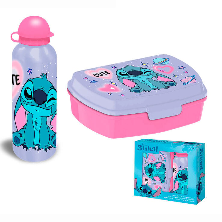 Set cantimplora aluminio + sandwichera Stitch Disney