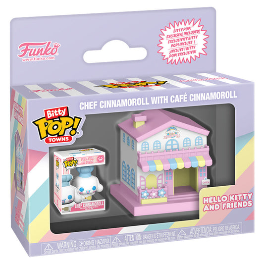 Figura Bitty POP Town Hello Kitty and Friends Chef Cinnamoroll With Cafe Cinnamoroll