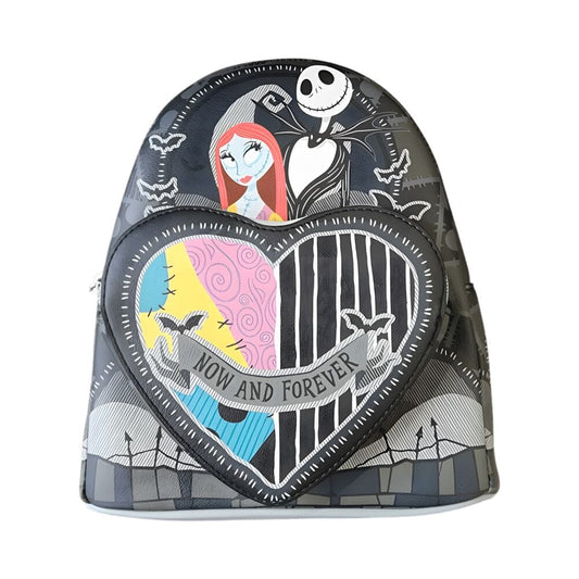 Mochila Corazon partido Jack y Sally  Pesadilla antes de Navidad  Loungefly 26cm