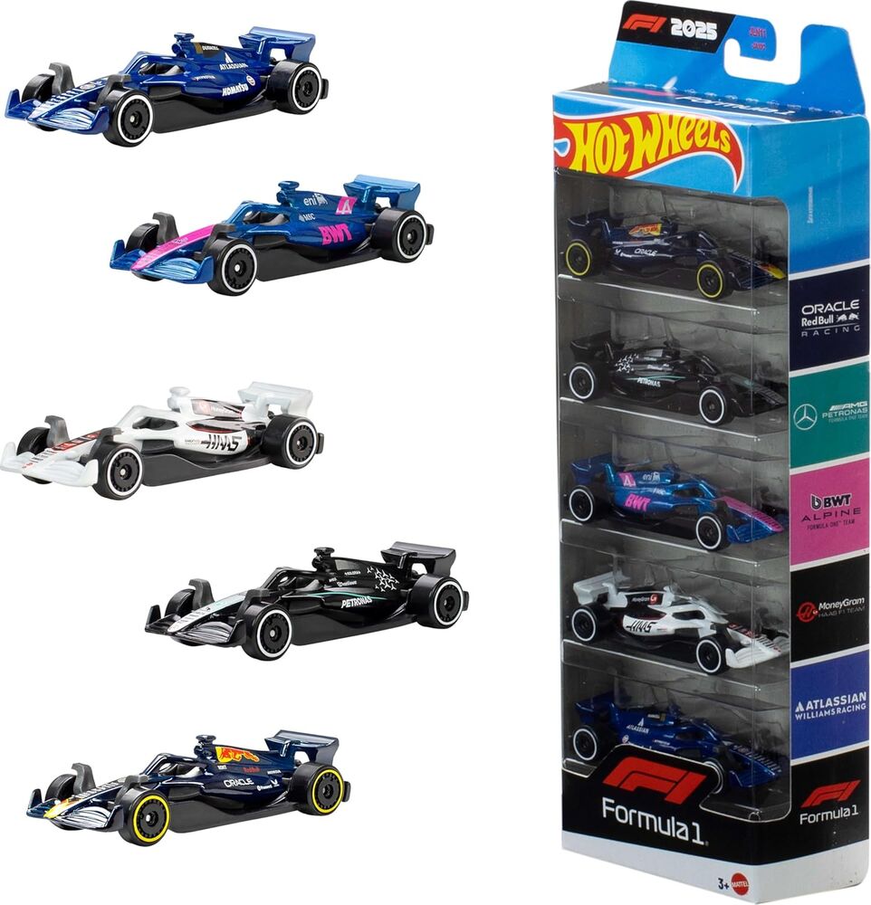 Blister 5 coches F1 Hot Wheels