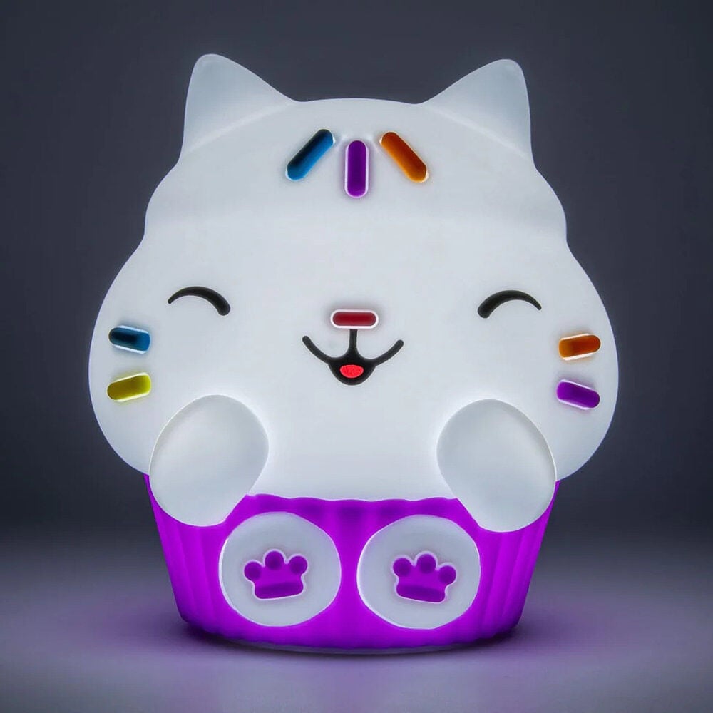 Luz silicona recargable SquishyGlo Cakey Cat La casa de muñecas de Gabby